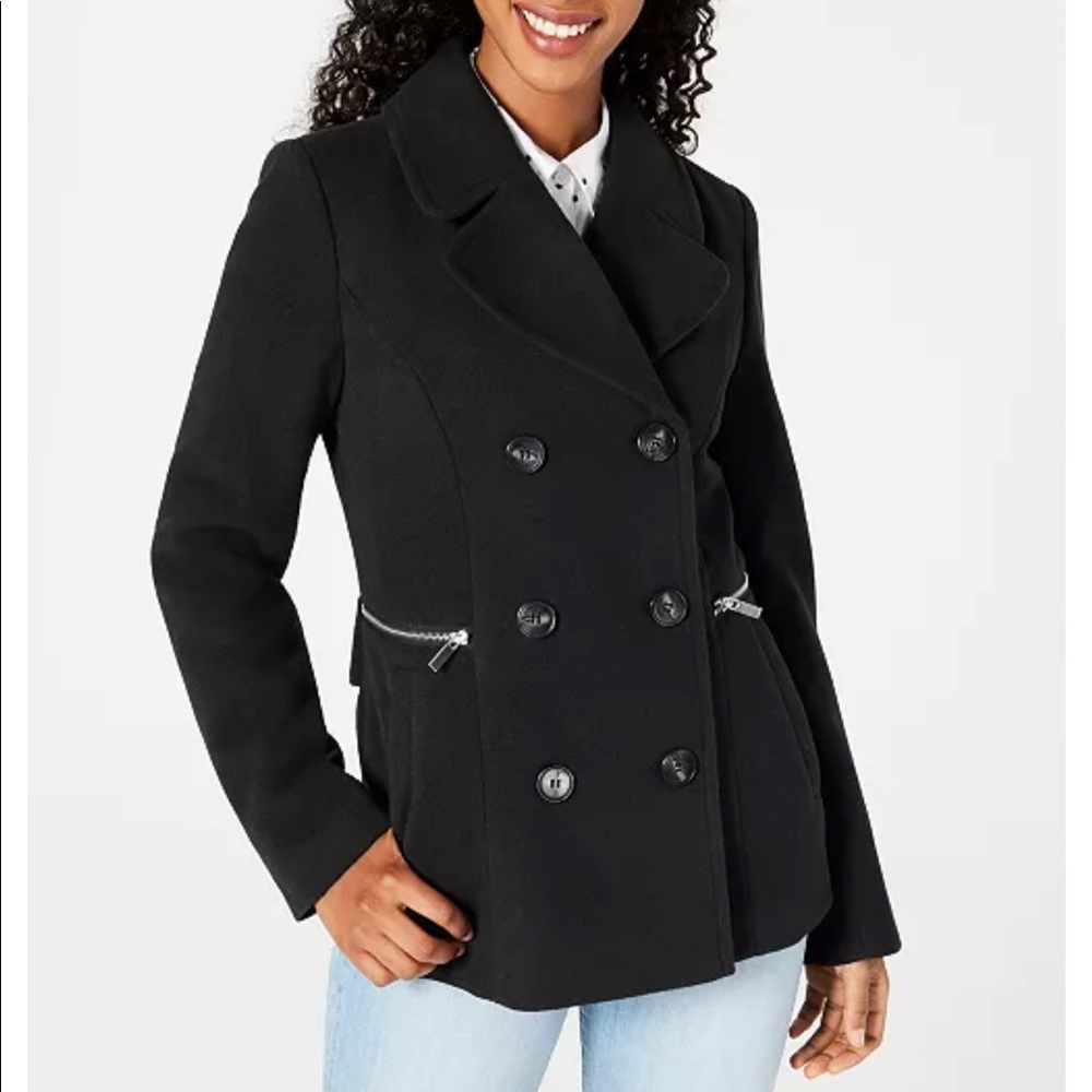 Maralyn & Me black Double-Breasted Peacoat, L